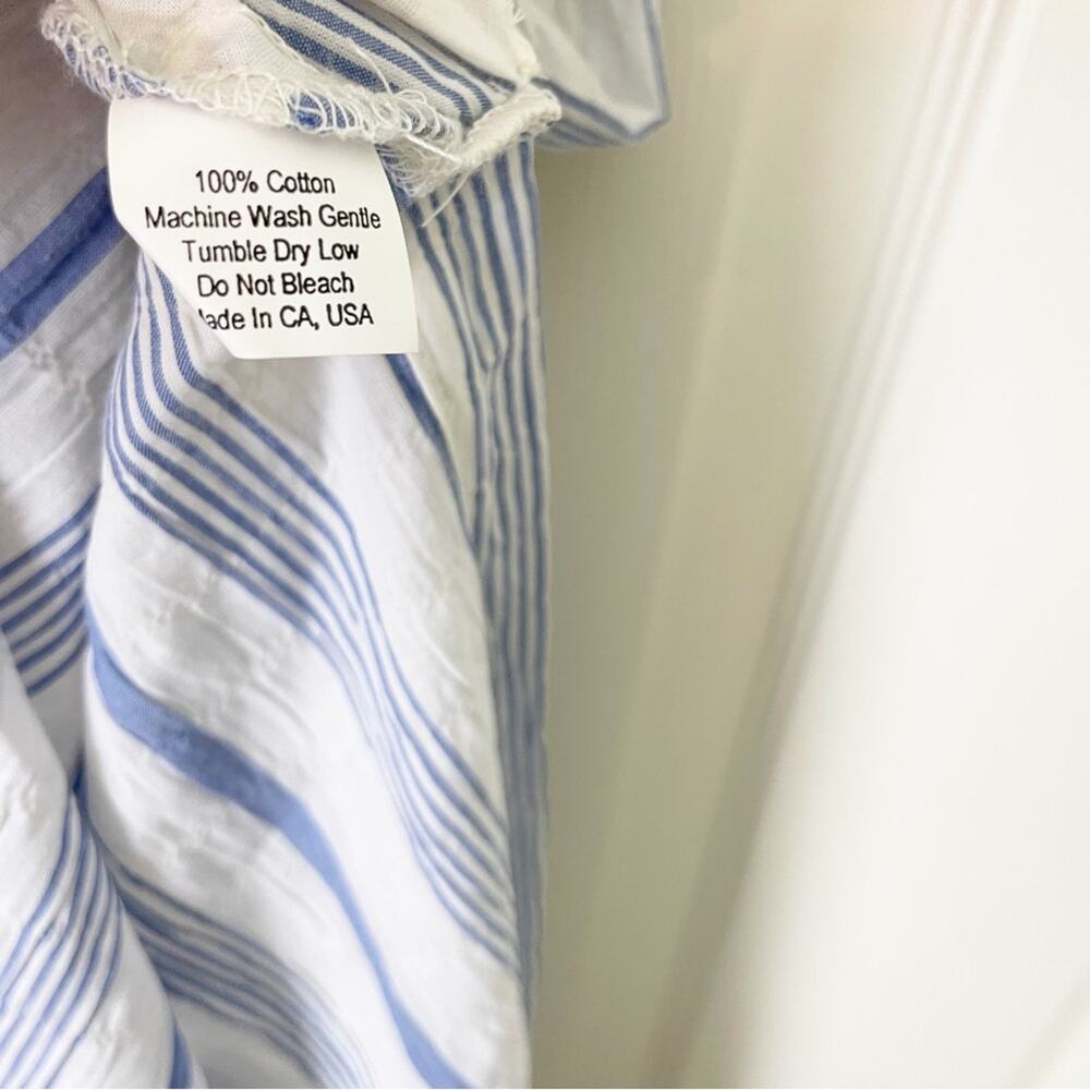 Everyday Ritual Tracey Caftan Maxi Dress Blueberry Stripe Crinkle Cotton NWT SzL - Picture 10 of 10